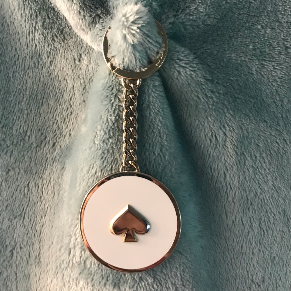 Kate Spade ♠️ cream spade key chain.